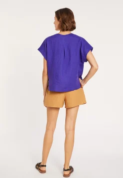 Montagut T-Shirts Et Débardeurs-Blouse en lin - Virginie 17-Violet