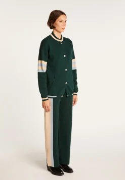 Montagut Vestes Et Cardigans-Bombers en coton cachemire - Perline 21-Vert foncé