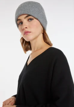 Montagut Accessoires-Bonnet unisexe cachemire et laine - Gad 09-Gris moyen