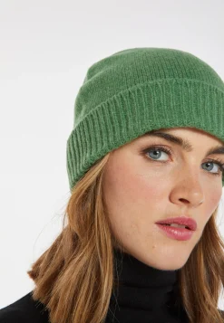 Montagut Accessoires-Bonnet unisexe cachemire et laine - Gad 22-Vert moyen