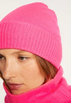 Montagut Accessoires-Bonnet unisexe en cachemire - Lolla 91-Fuchsia