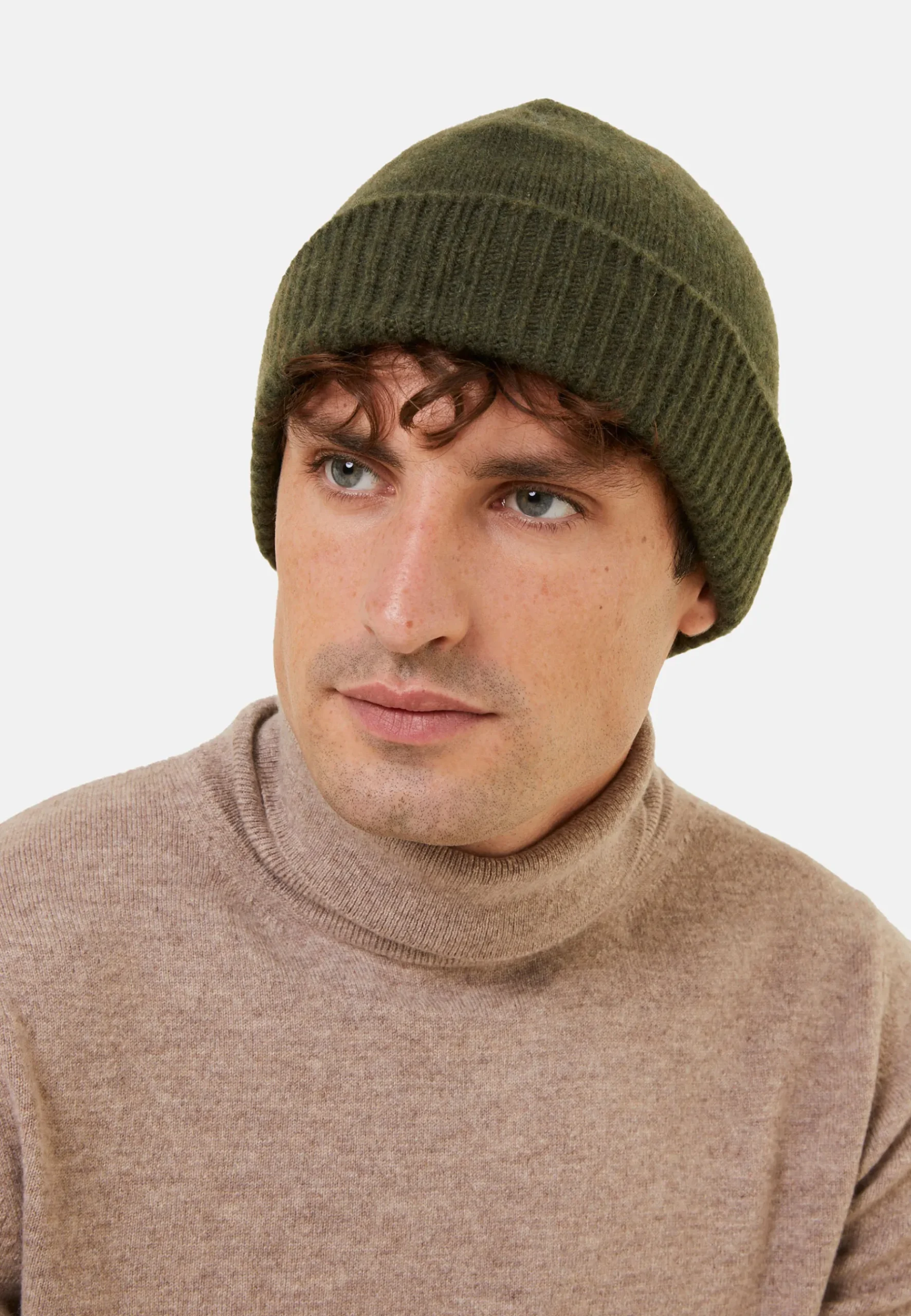 Montagut Accessoires-Bonnet unisexe en cachemire mélangé - Gad 83-Kaki