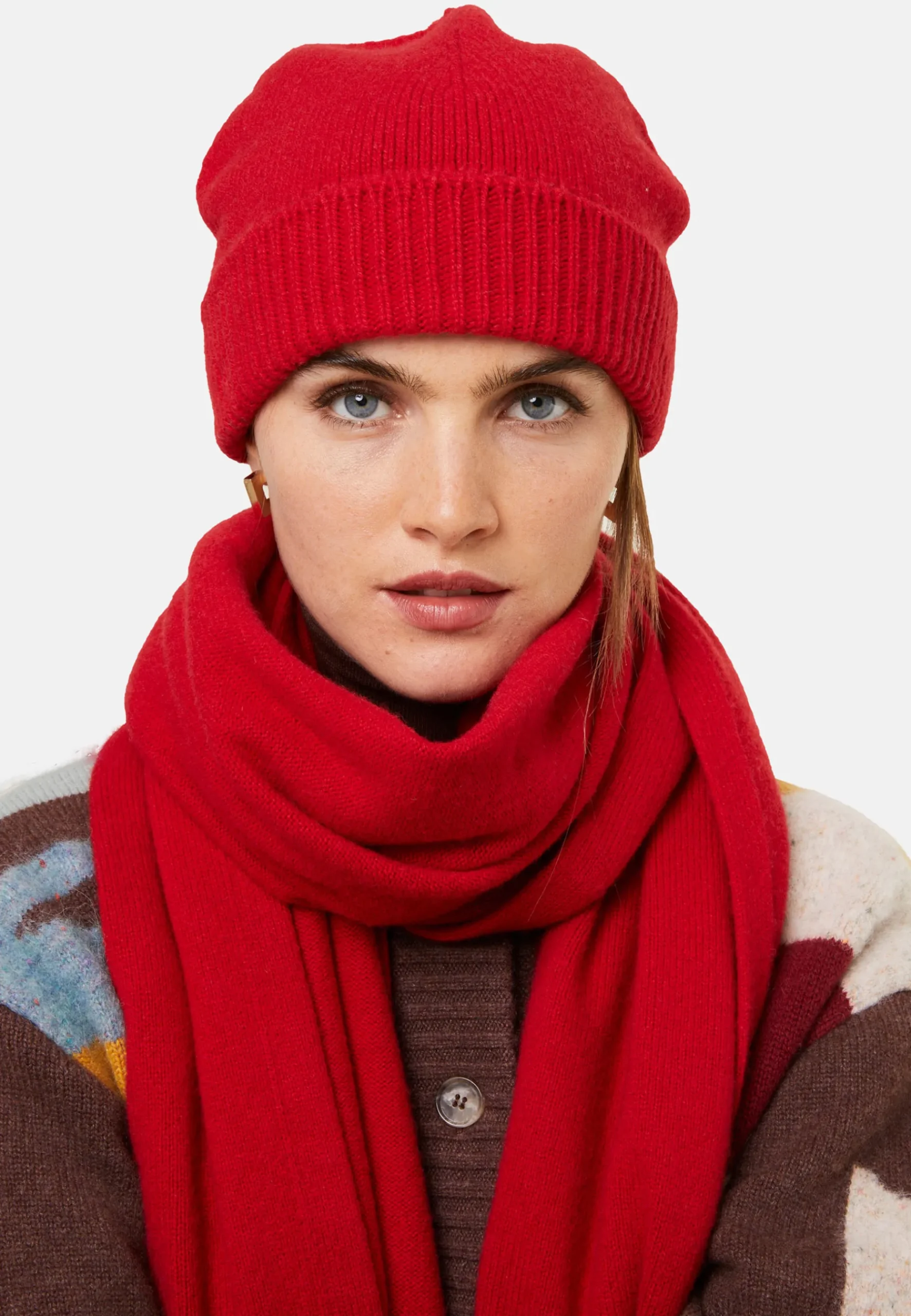 Montagut Accessoires-Bonnet unisexe en cachemire mélangé - Gad 52-Rouge
