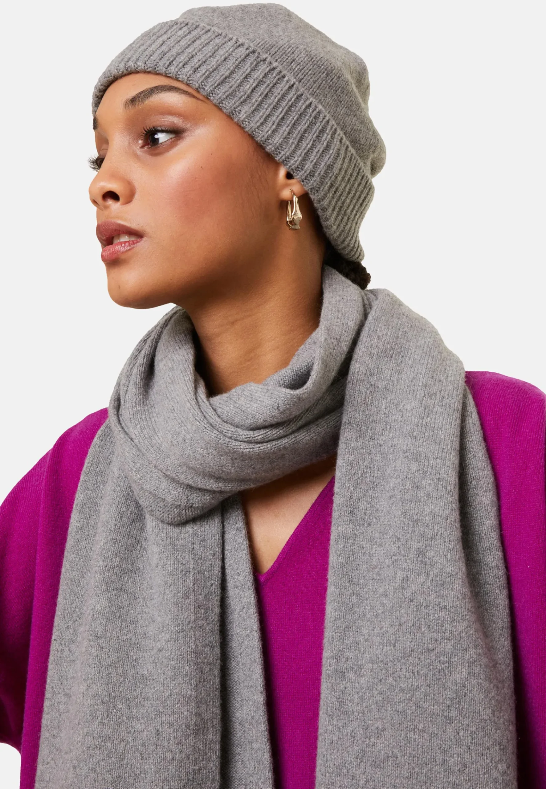 Montagut Accessoires-Bonnet unisexe en cachemire mélangé - Gad 09-Gris moyen