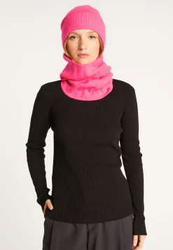 Montagut Accessoires-Bonnet unisexe en cachemire - Lolla 91-Fuchsia