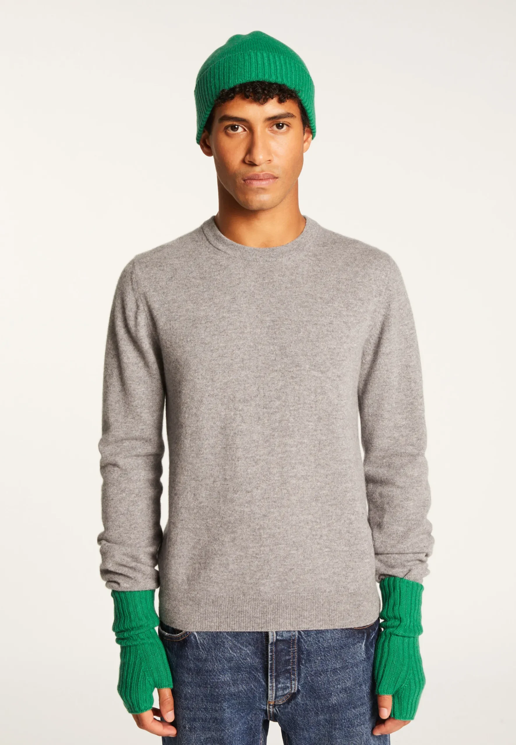 Montagut Accessoires-Bonnet unisexe en cachemire - Lolla 22-Vert moyen