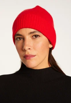 Montagut Accessoires-Bonnet unisexe en cachemire - Lolla 52-Rouge