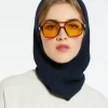Montagut Accessoires-Cagoule unisexe cachemire et laine - Gala 05-Bleu marine