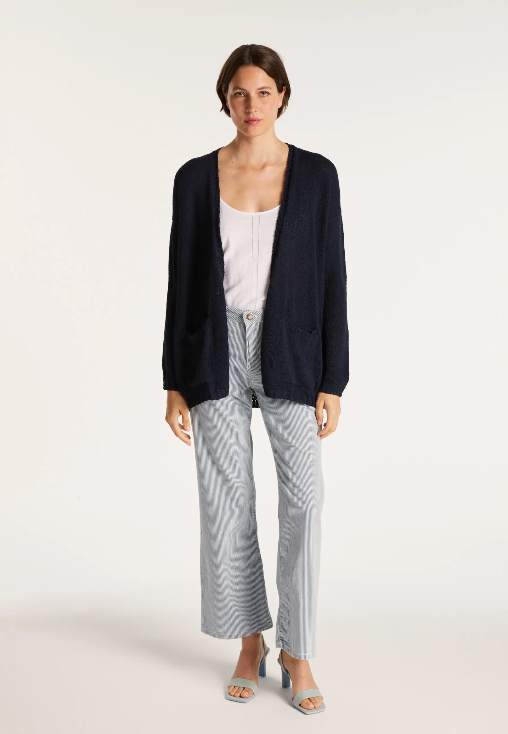 Montagut Vestes Et Cardigans-Cardigan à poches en grosse maille - Baryton 05-Bleu marine