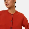 Montagut Les Incontournables-Cardigan boutonné col rond en cachemire - Ari 92-Rouille