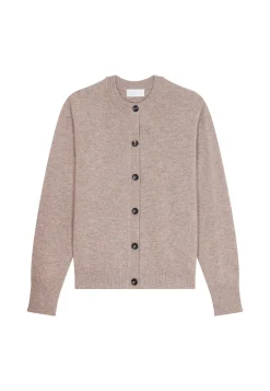 Montagut Les Incontournables-Cardigan boutonné col rond en cachemire - Ari 14-Beige foncé