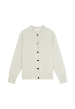 Montagut Les Incontournables-Cardigan boutonné col rond en cachemire - Ari 11-Gris clair