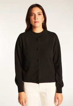 Montagut Vestes Et Cardigans-Cardigan boutonné en cachemire - Aura 01-Noir