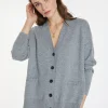 Montagut Les Incontournables-Cardigan boutonné en cachemire - Ariel 09-Gris moyen