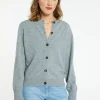 Montagut Les Incontournables-Cardigan boutonné en cachemire - Ari 09-Gris moyen