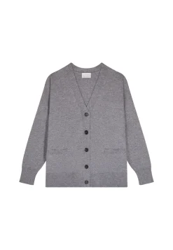 Montagut Les Incontournables-Cardigan boutonné en cachemire - Ariel 09-Gris moyen