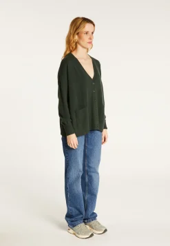 Montagut Vestes Et Cardigans-Cardigan col V boutonné à poches en cachemire - Achilla 83-Kaki