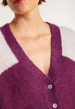 Montagut Vestes Et Cardigans-Cardigan col V en mohair - Floria 10-Gris foncé