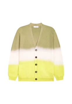 Montagut Vestes Et Cardigans-Cardigan dip dye coton et lin - Irmin 90-Vert anis