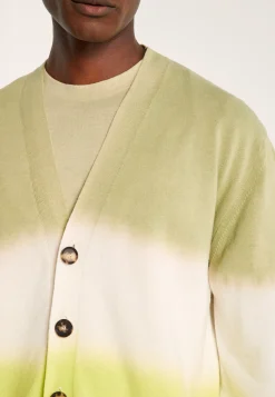 Montagut Vestes Et Cardigans-Cardigan dip dye coton et lin - Irmin 90-Vert anis