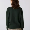 Montagut Les Incontournables-Cardigan en cachemire col rond boutonné - Adelys 21-Vert foncé