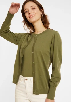Montagut Vestes Et Cardigans-Cardigan en coton - Manel 83-Kaki