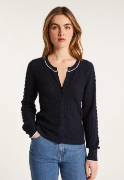 Montagut Vestes Et Cardigans-Cardigan en coton bio - Lanaelle 05-Bleu marine