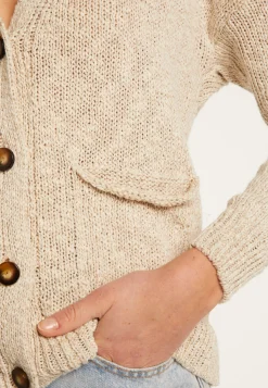 Montagut Vestes Et Cardigans-Cardigan en coton et lin - Naïs 82-Ecru