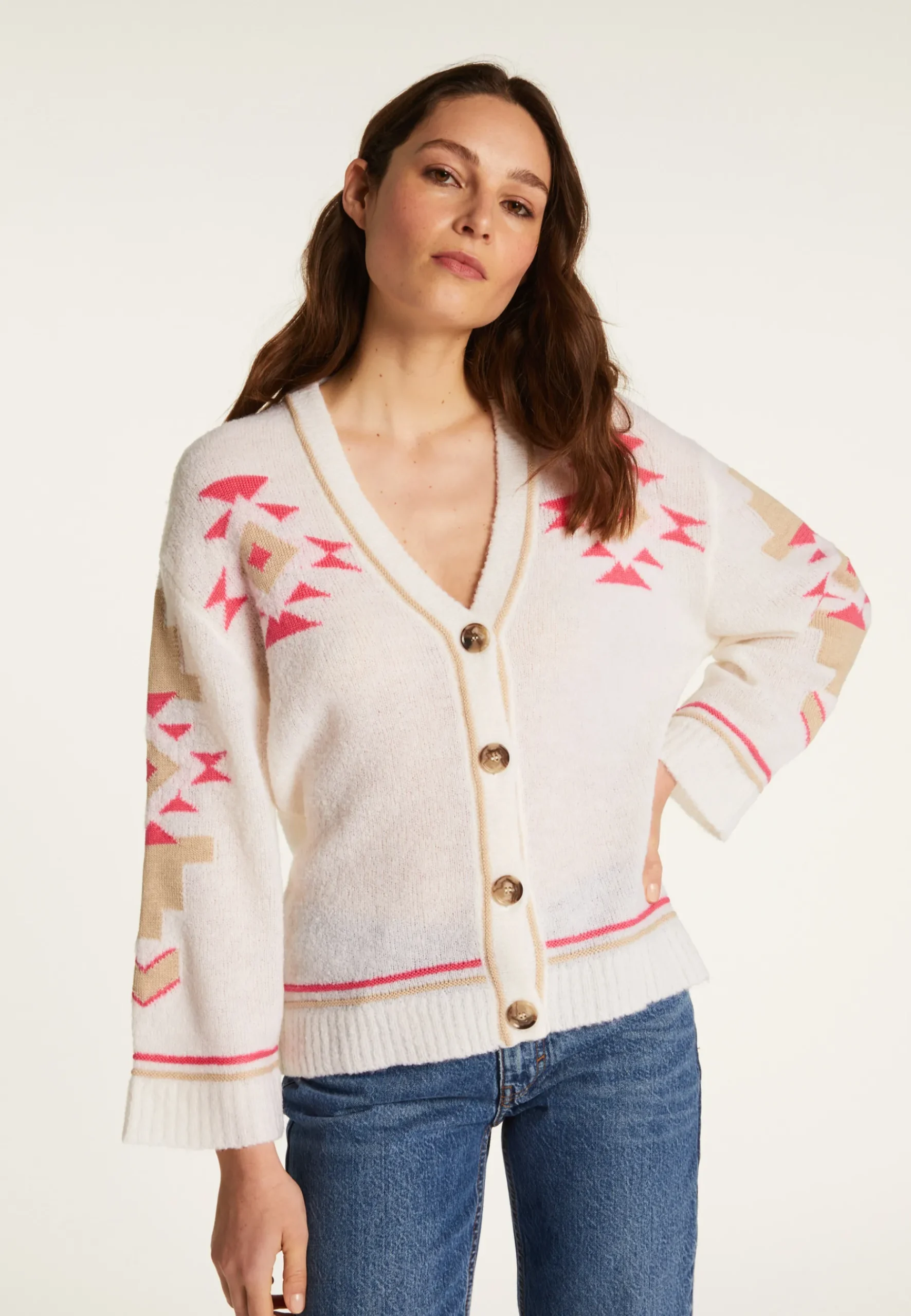 Montagut Vestes Et Cardigans-Cardigan en laine mélangée - Franckie 91-Fuchsia