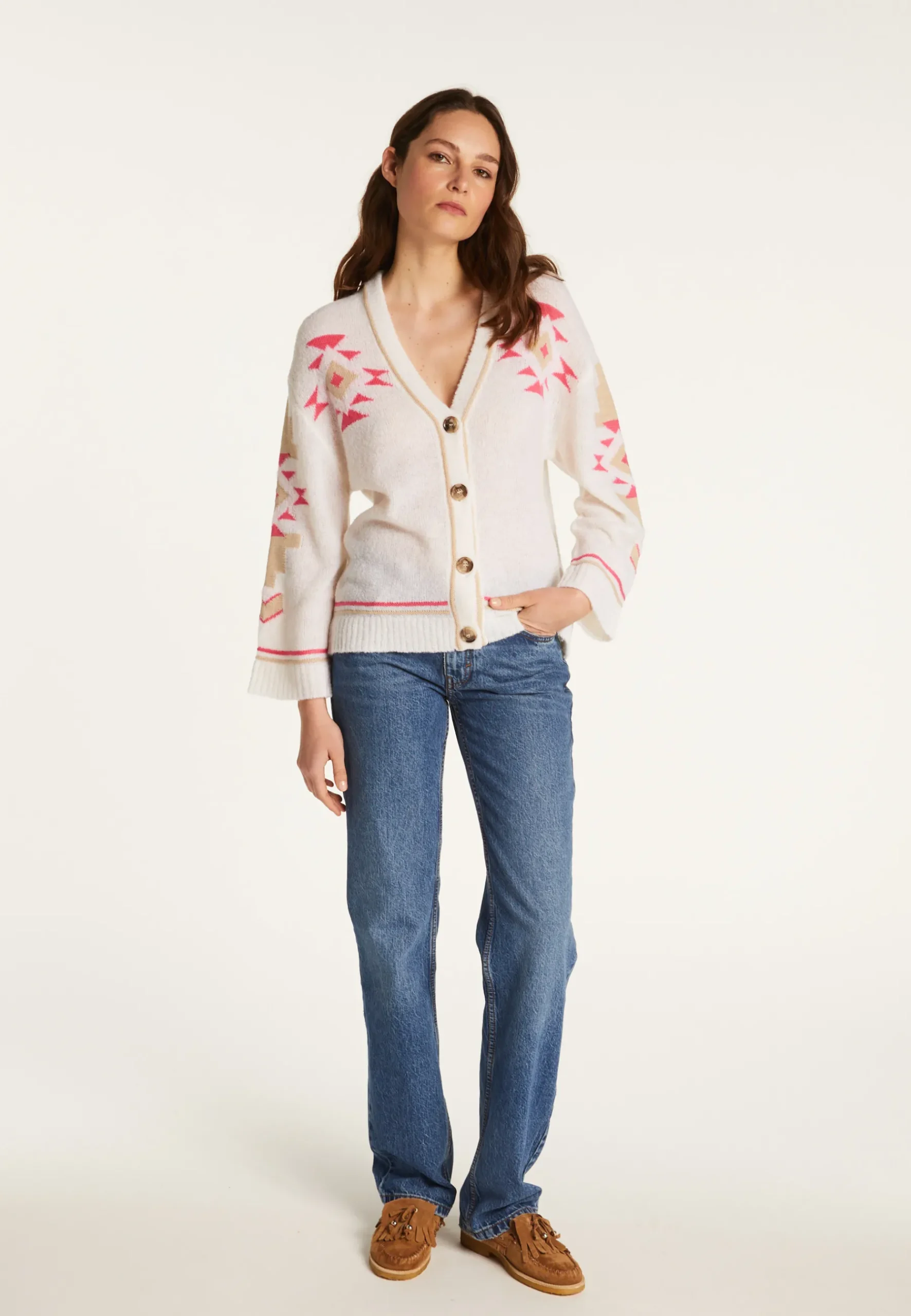 Montagut Vestes Et Cardigans-Cardigan en laine mélangée - Franckie 91-Fuchsia
