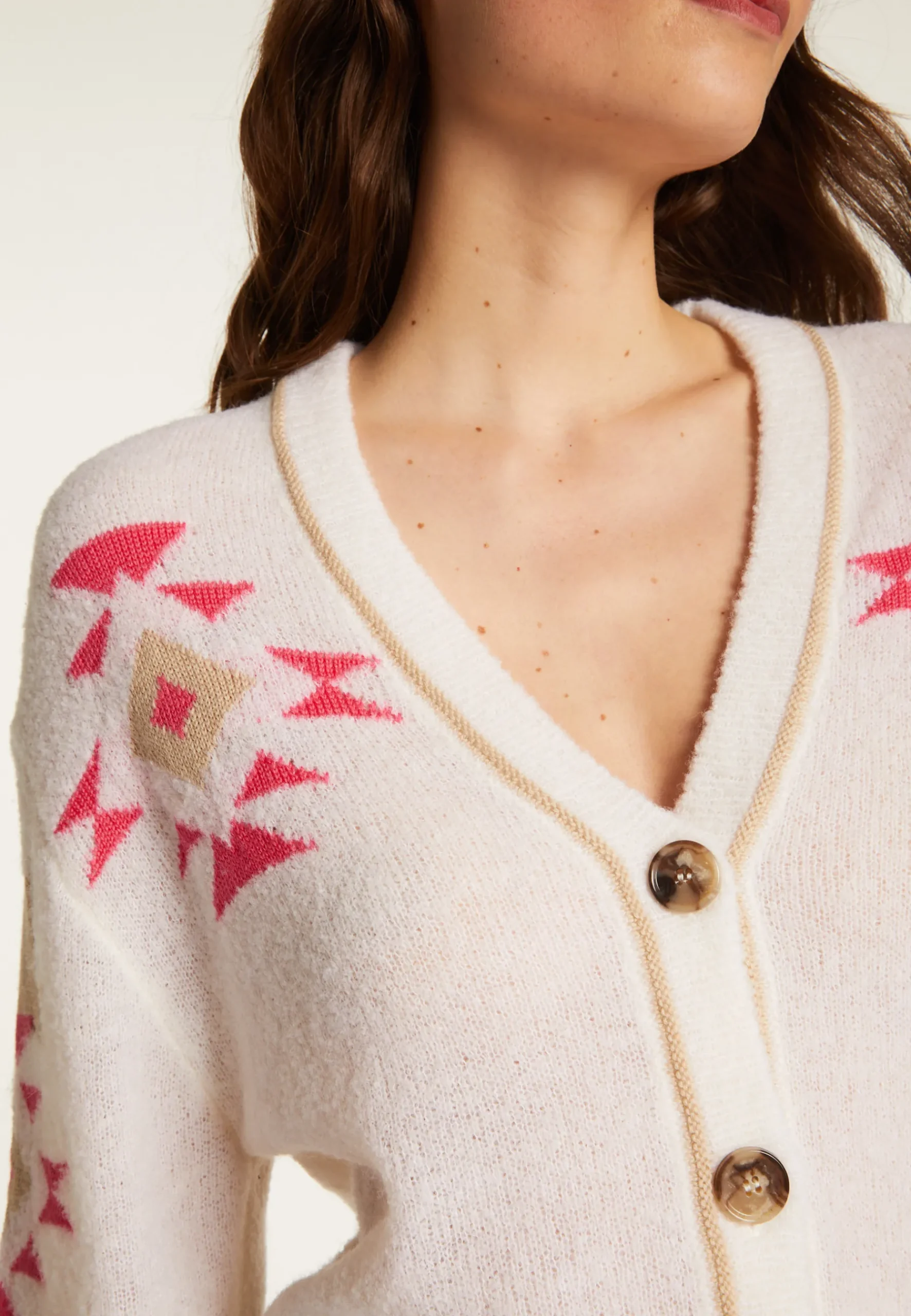 Montagut Vestes Et Cardigans-Cardigan en laine mélangée - Franckie 91-Fuchsia