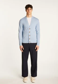 Montagut Vestes Et Cardigans-Cardigan en laine mérinos - Eugéne 77-Bleu ciel