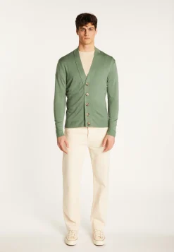 Montagut Vestes Et Cardigans-Cardigan en laine mérinos - Eugéne 83-Kaki
