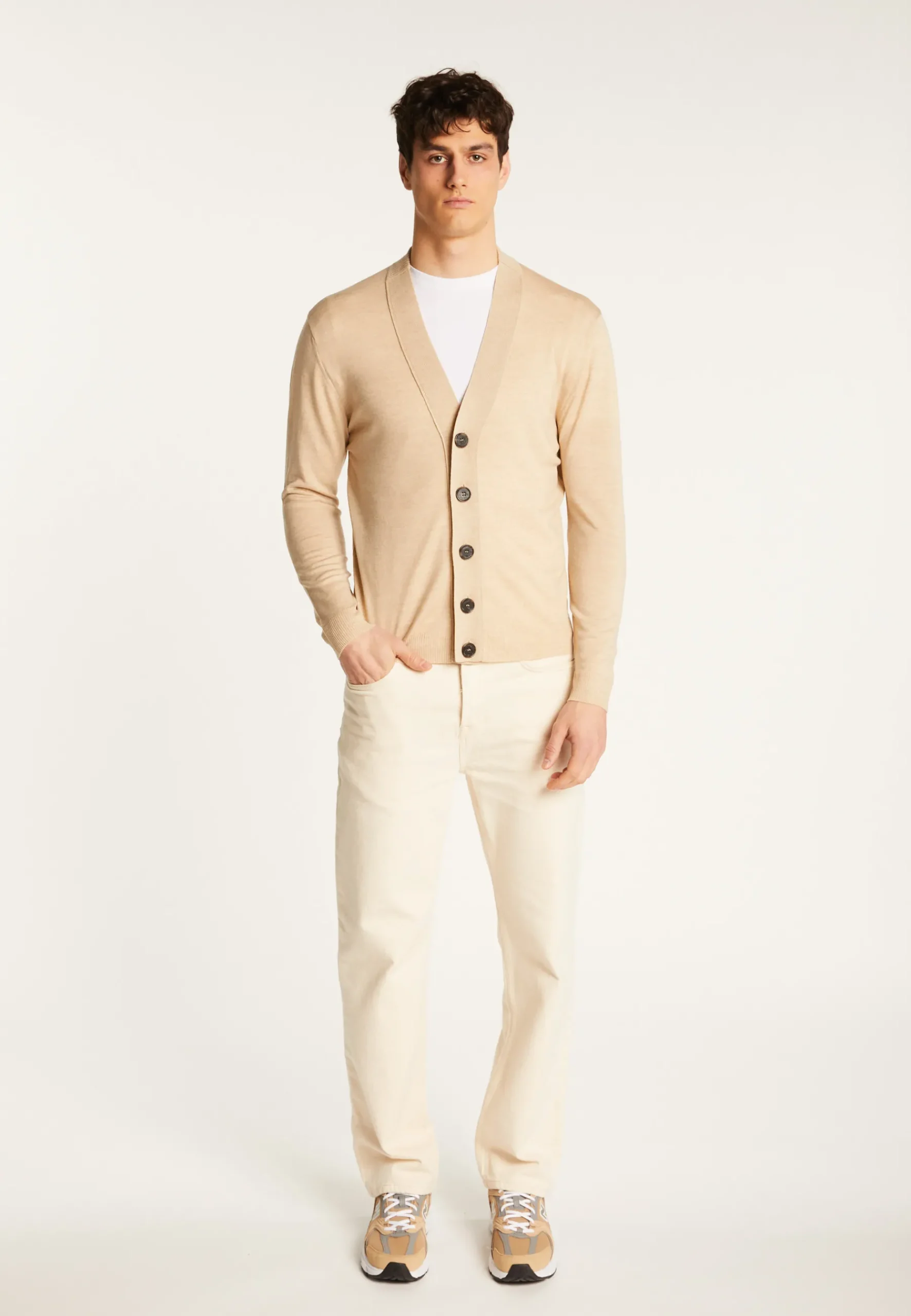 Montagut Vestes Et Cardigans-Cardigan en laine mérinos - Eugéne 12-Beige clair