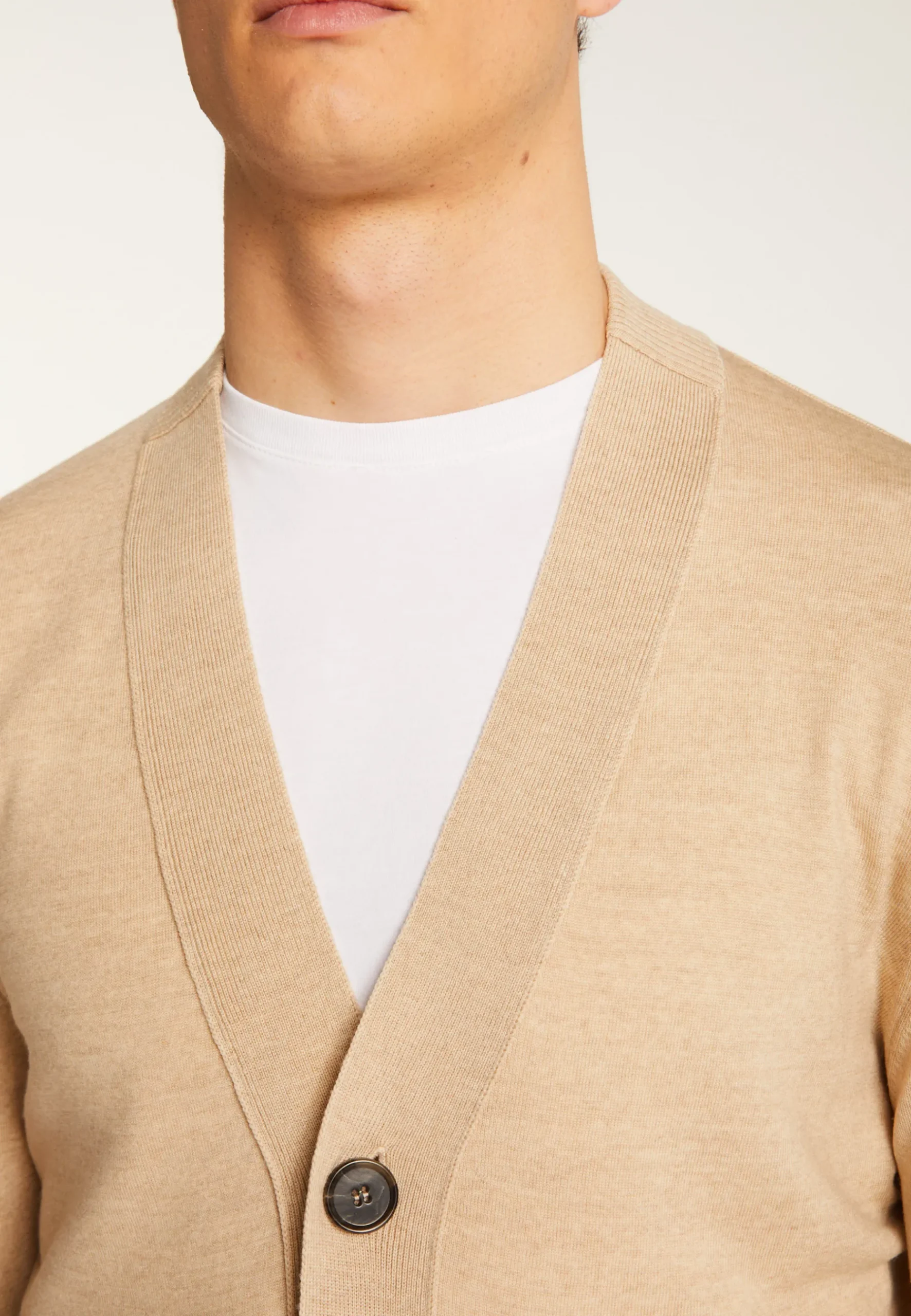 Montagut Vestes Et Cardigans-Cardigan en laine mérinos - Eugéne 12-Beige clair