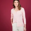 Montagut Vestes Et Cardigans-Cardigan en lin flammé - Bao 24-Rose clair