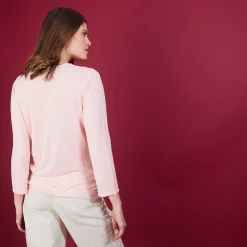 Montagut Vestes Et Cardigans-Cardigan en lin flammé - Bao 24-Rose clair