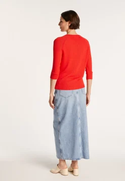 Montagut Vestes Et Cardigans-Cardigan femme en viscose crepe - Boubou 52-Rouge
