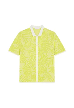 Montagut Chemises-Chemise à motifs en coton et lin - Ismael 90-Vert anis