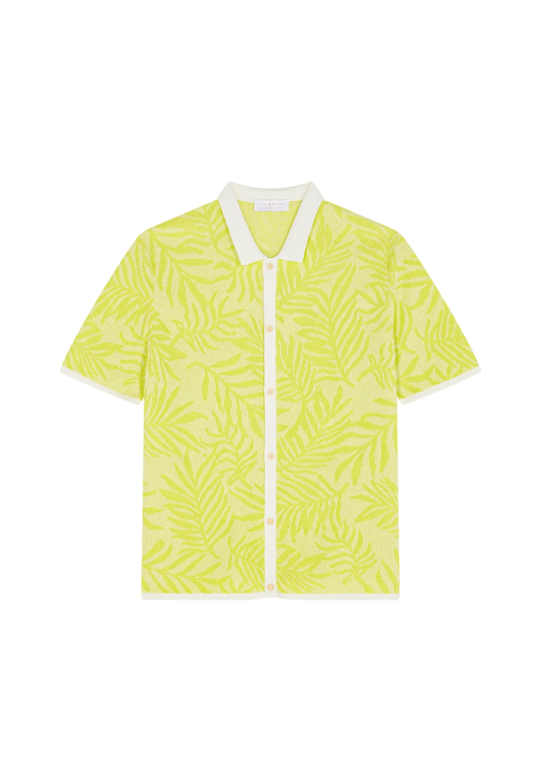 Montagut Chemises-Chemise à motifs en coton et lin - Ismael 90-Vert anis
