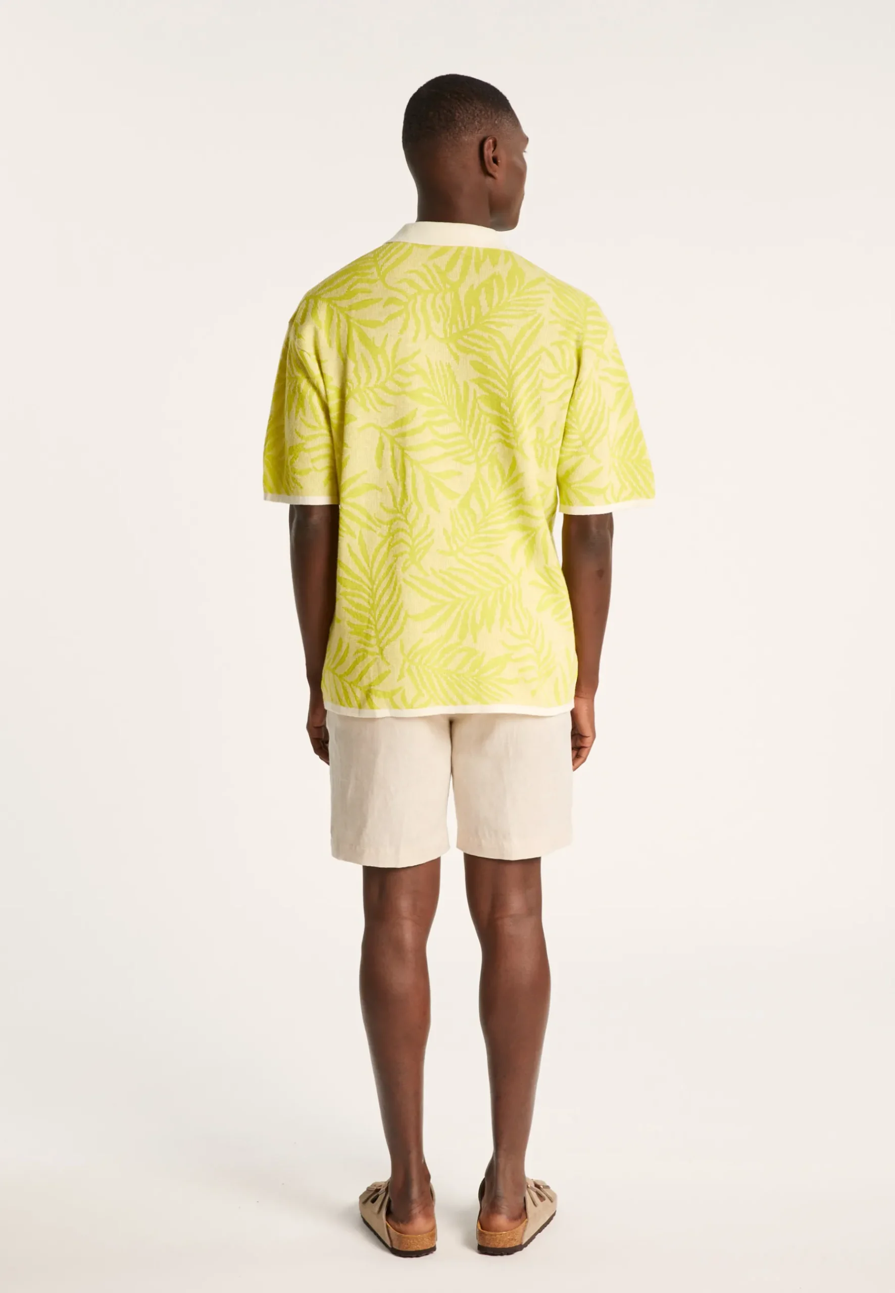 Montagut Chemises-Chemise à motifs en coton et lin - Ismael 90-Vert anis