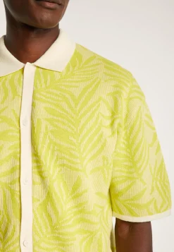 Montagut Chemises-Chemise à motifs en coton et lin - Ismael 90-Vert anis