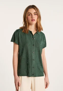 Montagut Chemisiers Et Polos-Chemise à motifs en Fil Lumière - Léontine 21-Vert foncé