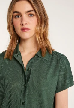Montagut Chemisiers Et Polos-Chemise à motifs en Fil Lumière - Léontine 21-Vert foncé