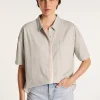Montagut Chemisiers Et Polos-Chemise ample en coton - Myosotis 09-Gris moyen