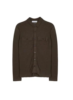 Montagut Chemises-Chemise boutonnée en lin flammé - Randy 83-Kaki