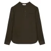 Montagut Chemises-Chemise col tunisien en lin - Romeo 83-Kaki