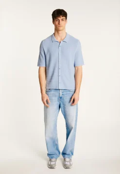 Montagut Chemises | Polos Et T-Shirts-Chemise en coton - Marin 77-Bleu ciel
