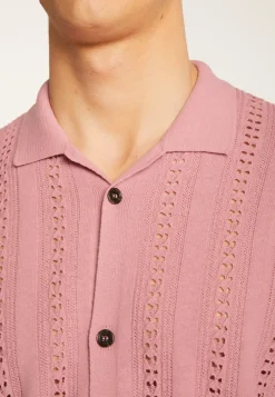 Montagut Chemises-Chemise en coton ajourée - Miguel 24-Rose clair