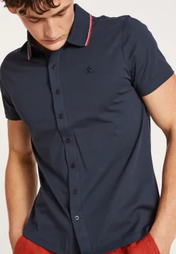 Montagut Chemises-Chemise en coton jersey - Baccara 05-Bleu marine